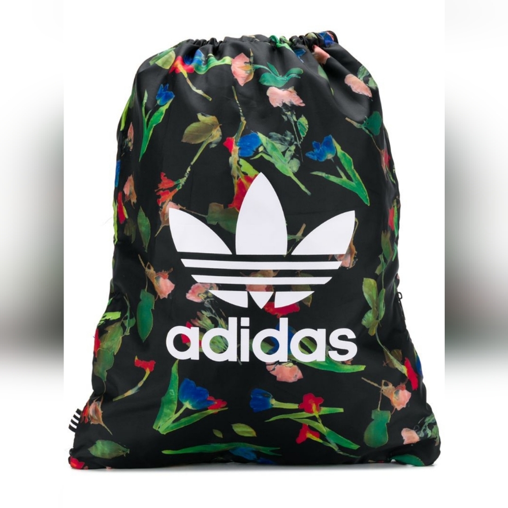 Adidas floral print drawstring backpack